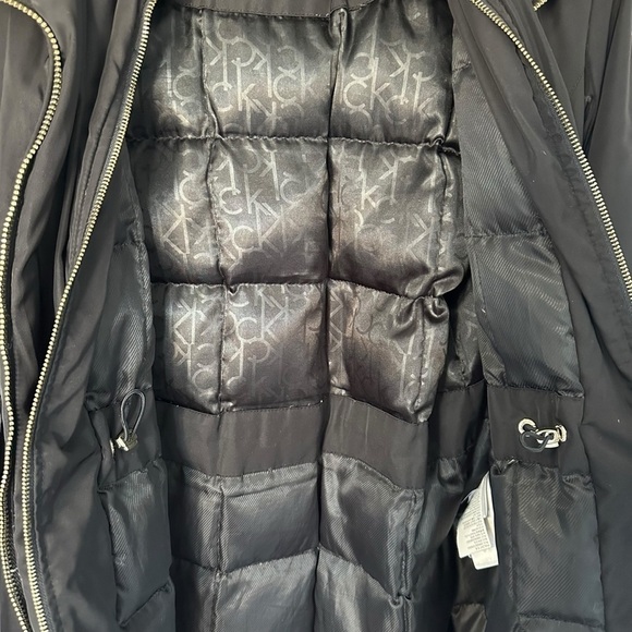 CALVIN KLEIN  WOMENS SMALL BLACK PUFFER PARKA JACKET HOODED DOUBLE ZIPPER SIZE S - Picture 13 of 16